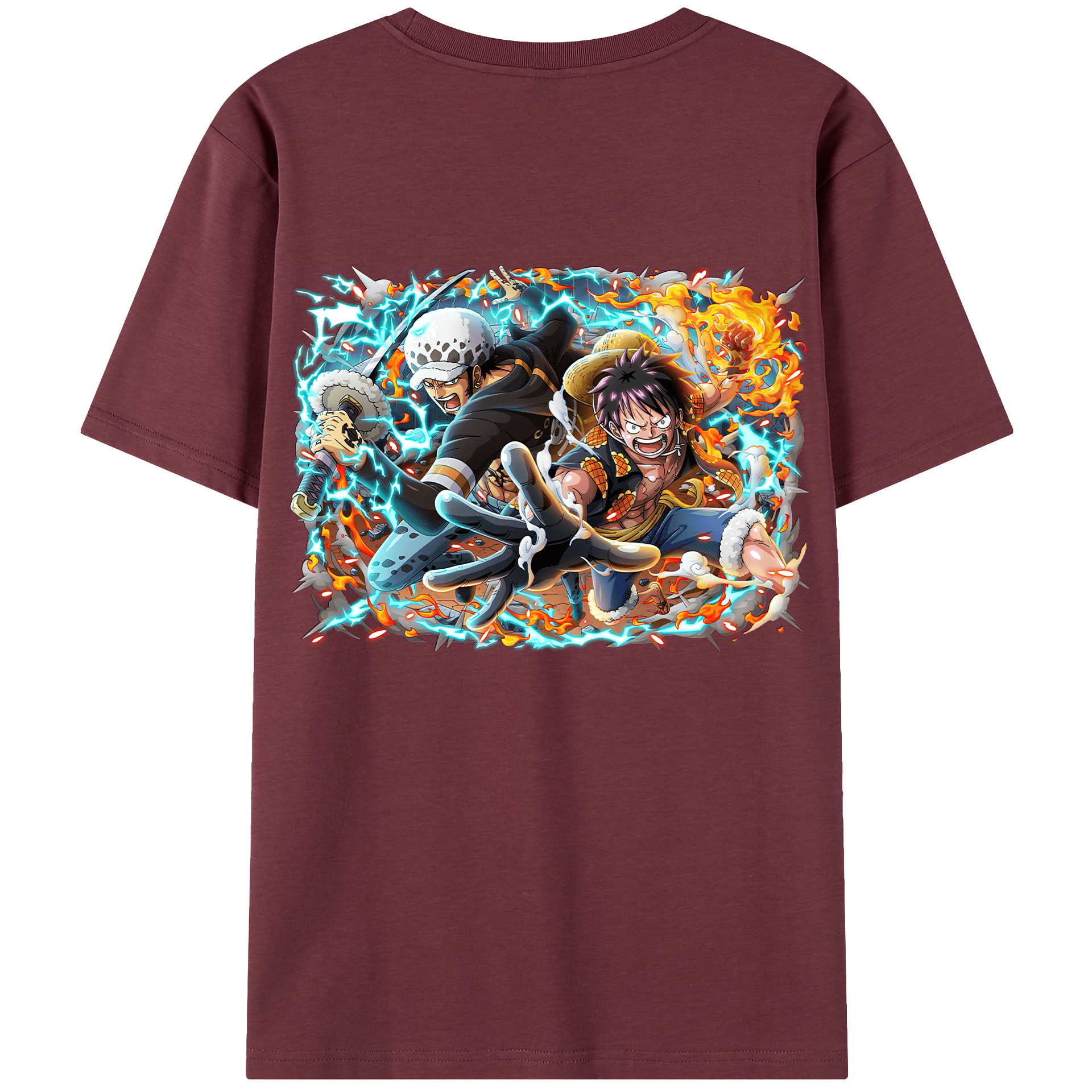 ワンピース モンキー・D・ルフィ ONE PIECE Monkey D. Luffy 綿100％半袖Tシャツ（背面プリント）